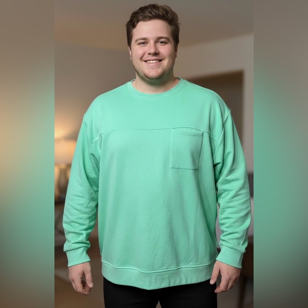 All In Motion Ponte Crewneck Sweatshirt Men’s XXL Pullover Mint Green
